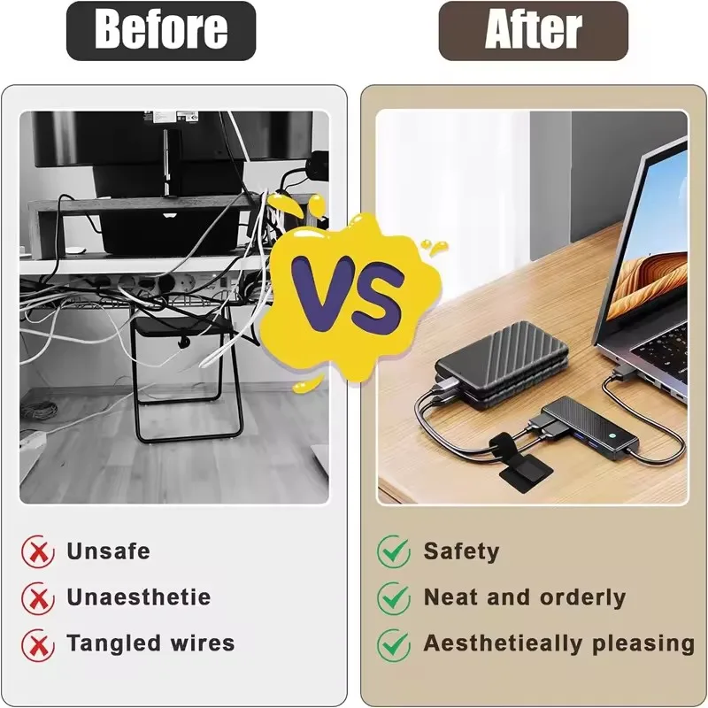 4-40 Set Pengatur Kabel di Baw - Desk Organizer ulasan dan harga